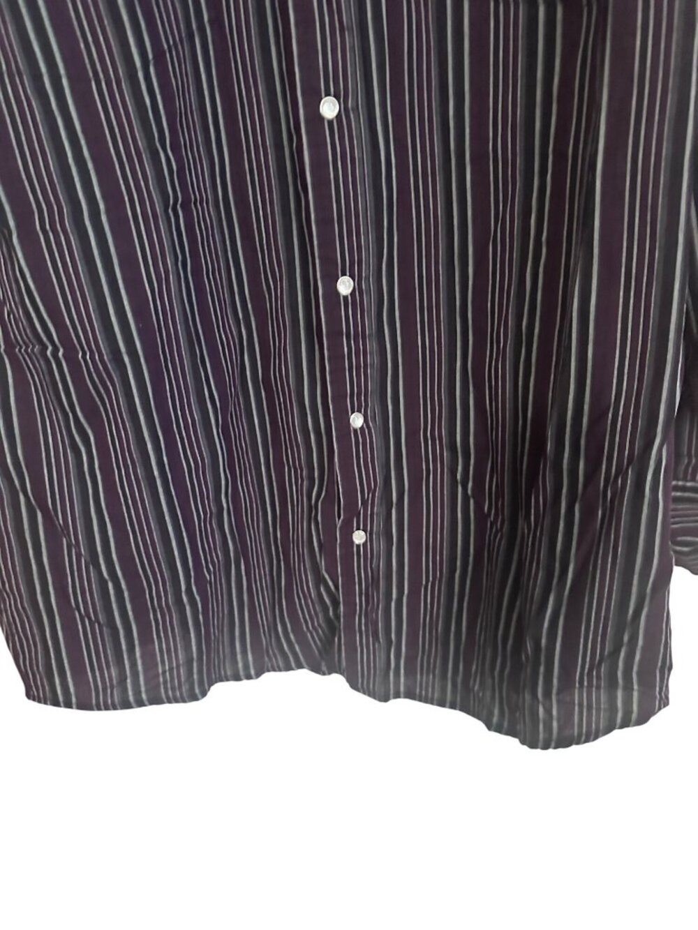 Bit & Bridle pearl snap burgundy and gray striped shirt size LT - Picture 7 of 7